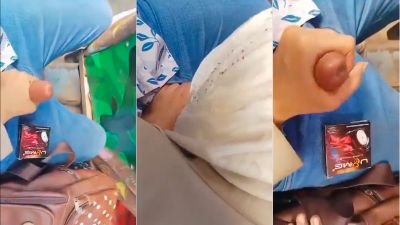 Hijabi girl gives an outdoor blowjob on a riding bus