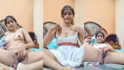 Bangladeshi nude girl strips naked and fingers her pussy